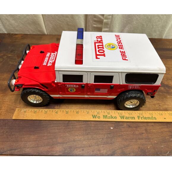 FunRise Tonka '01 Vintage Fire Rescue Hummer Truck Vehicle Lights & Sounds WORKS - Picture 14 of 16